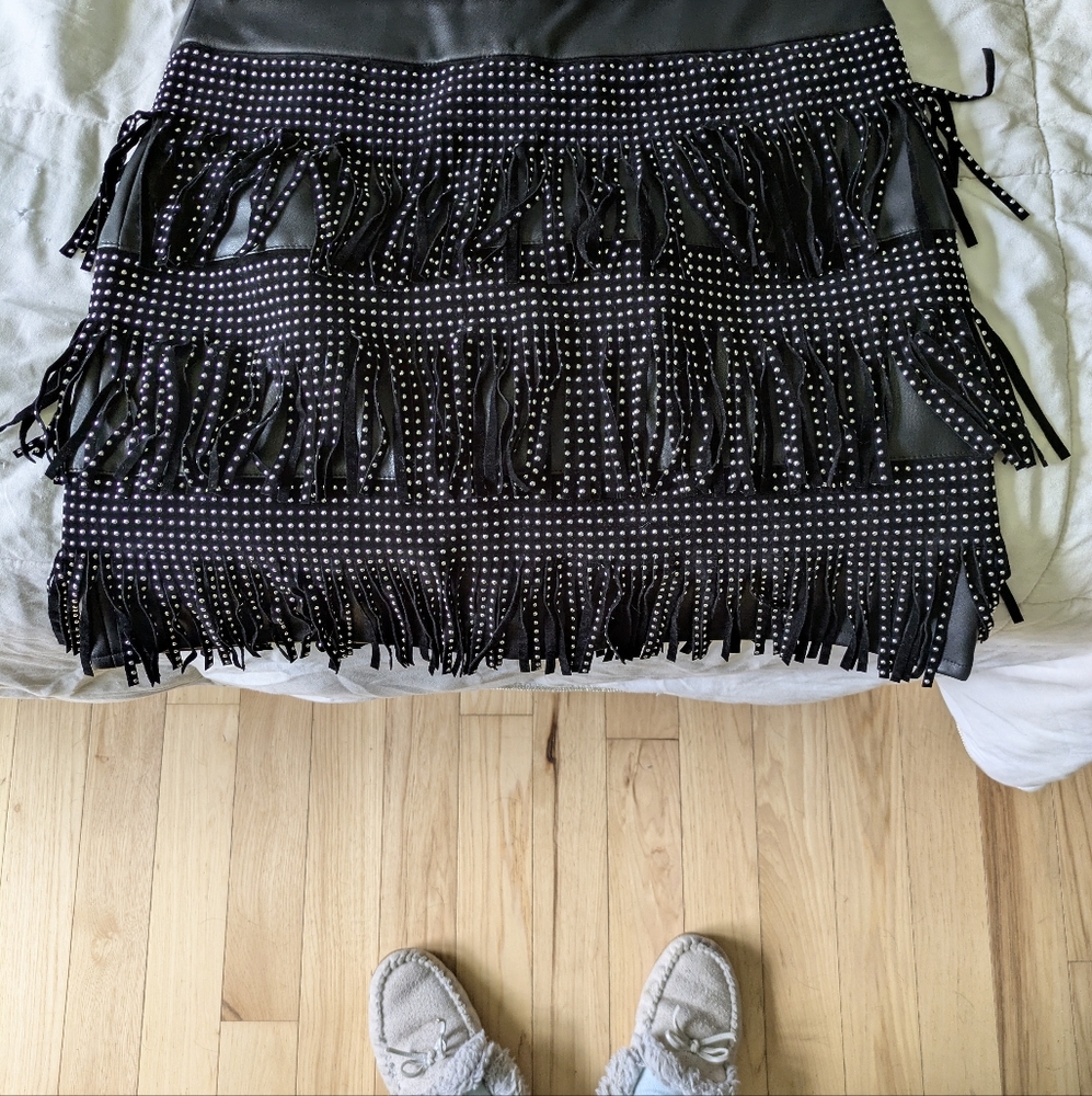 Sincerely Jules Black and Silver Embellished Mini Pencil Skirt